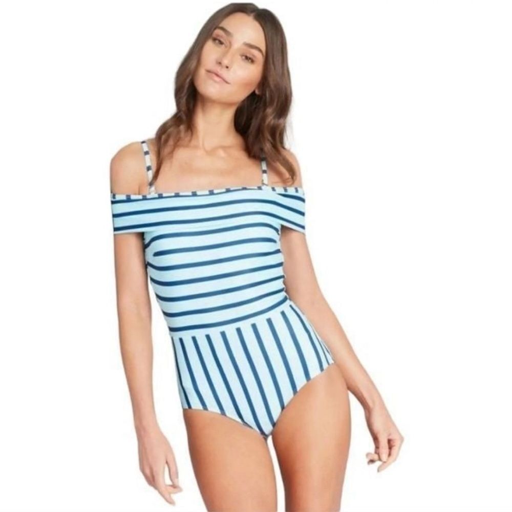 Modcloth Nautical Striped One Piece Swimsuit
